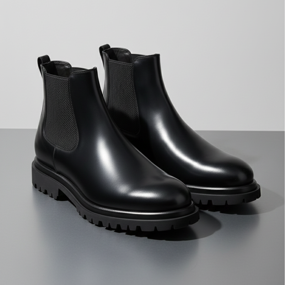 BLACK BEATLE ANKLE BOOT