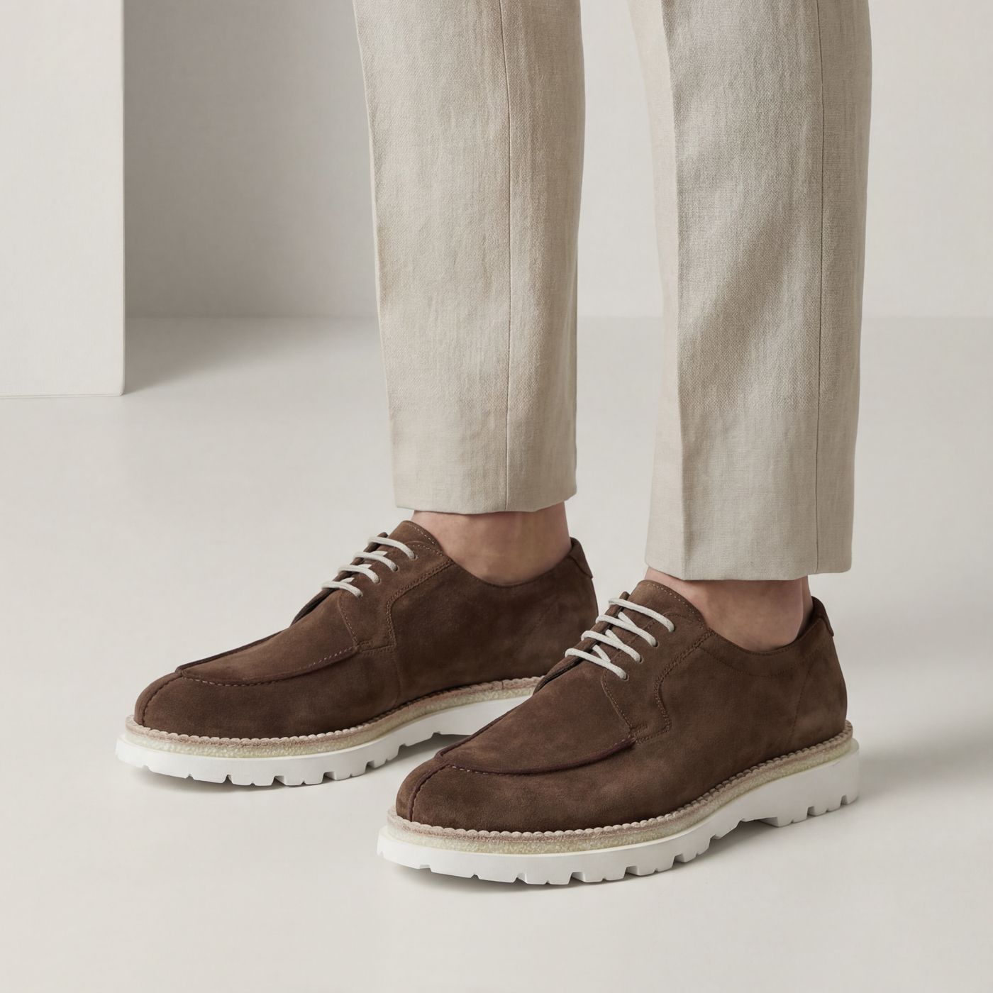 Derby Austin in camoscio testa di moro sfoderato