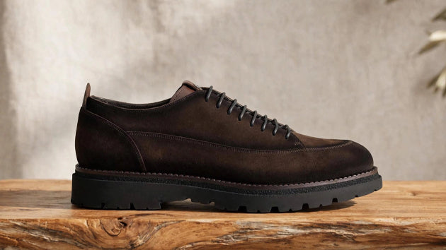 Derby Berna dark brown suede