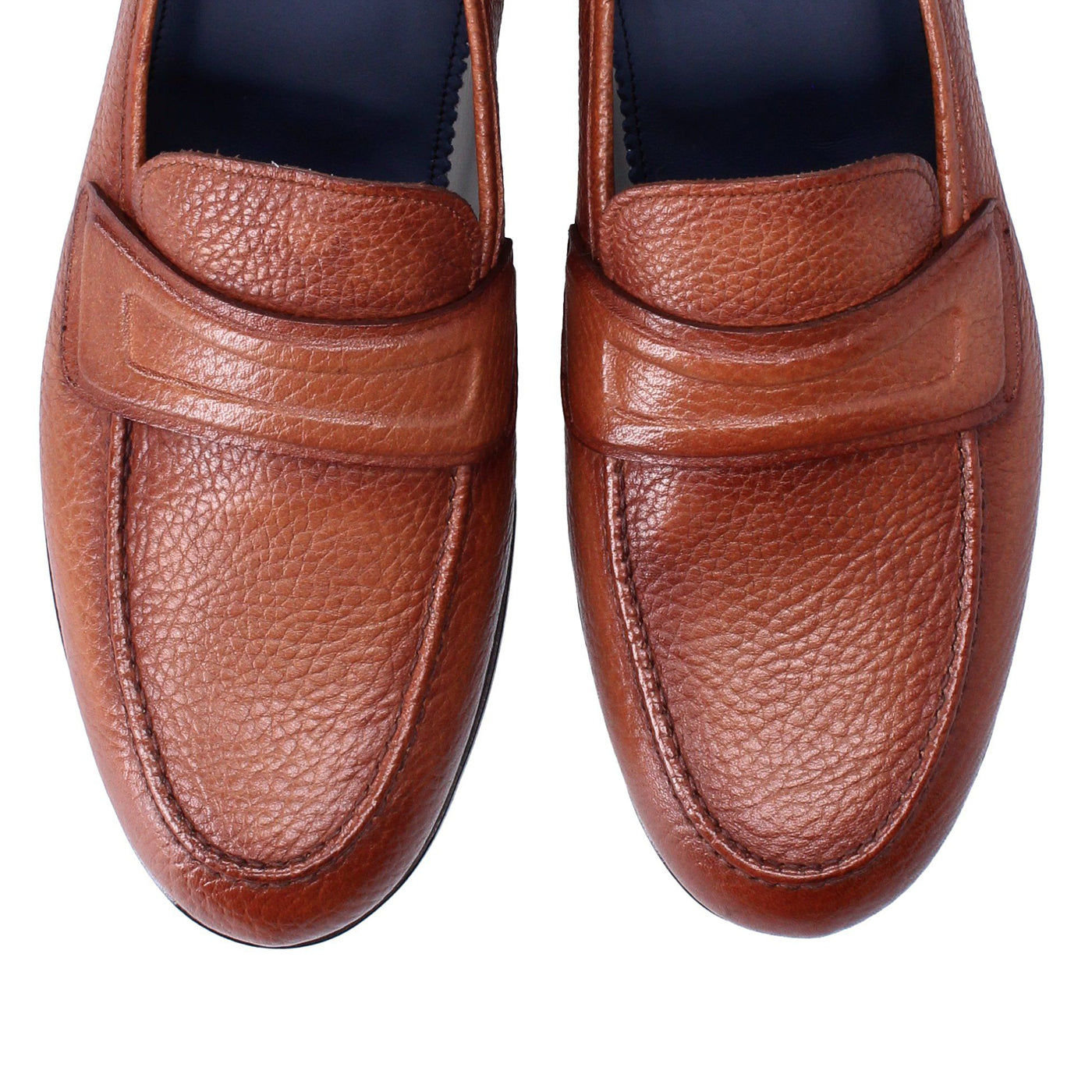 Punta della Pantofola con fascia alberto in cervo crust color cuoio scuro