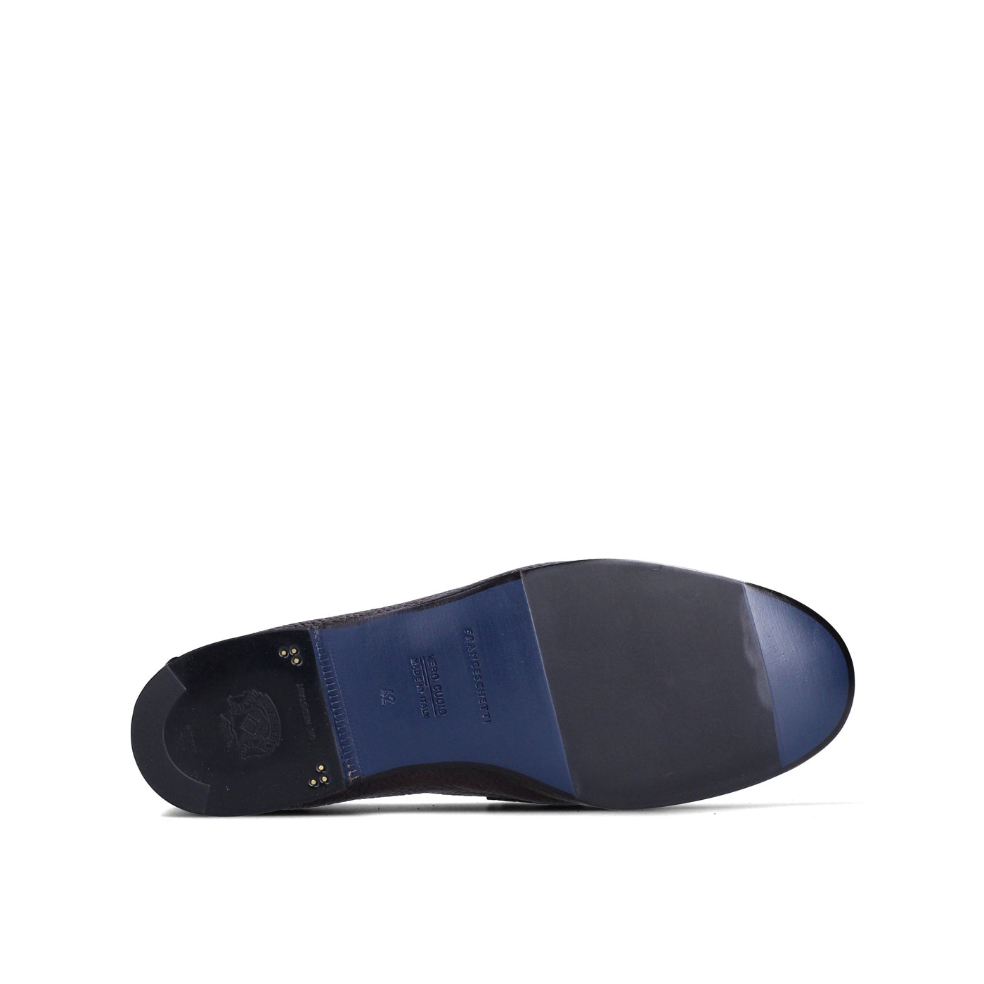 Fondo della Pantofola con fascia Alberto in cervo crust cuoio scuro